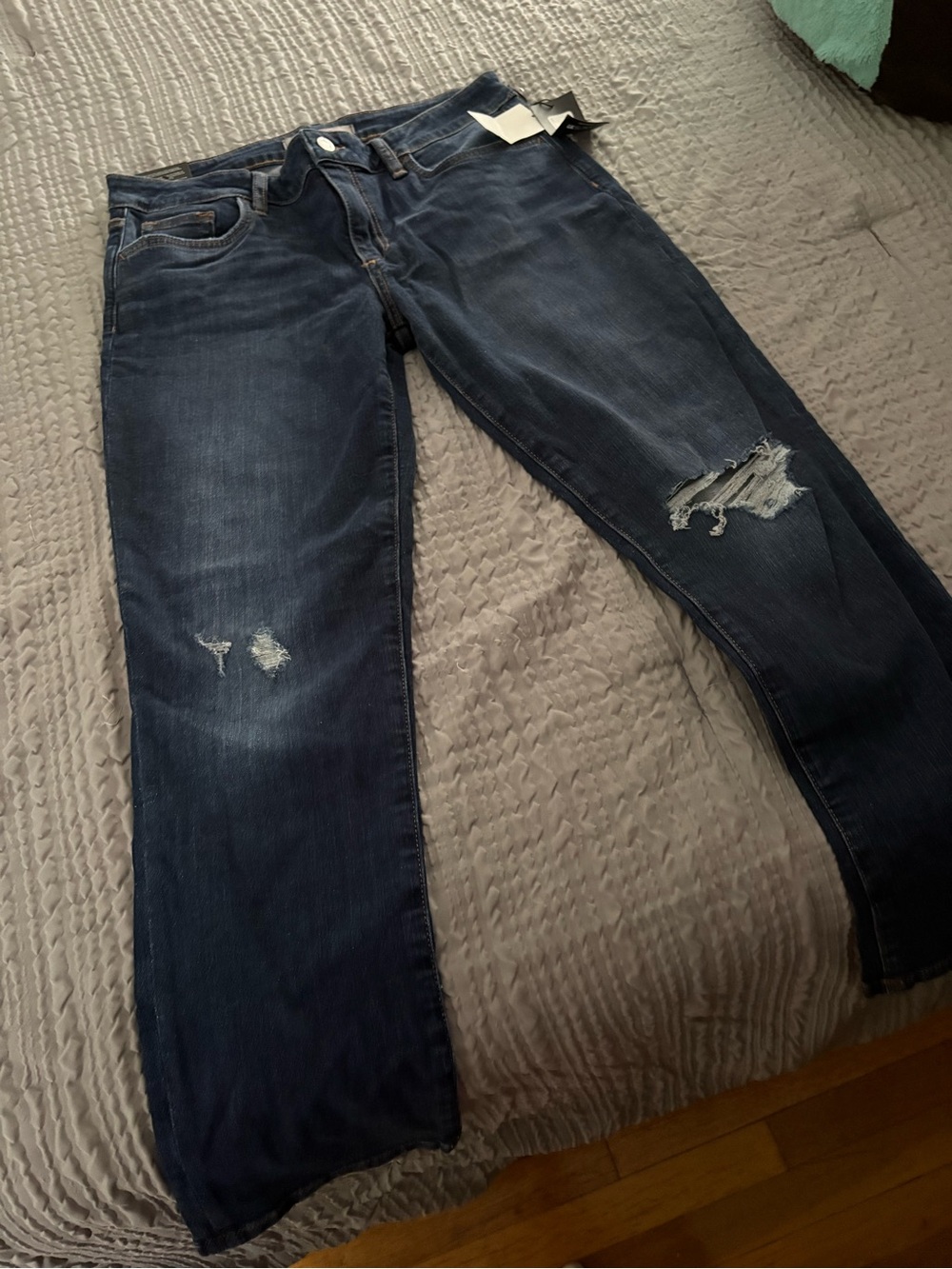 Joe's Jeans Women's Straight Dark Blue Distressed Denim